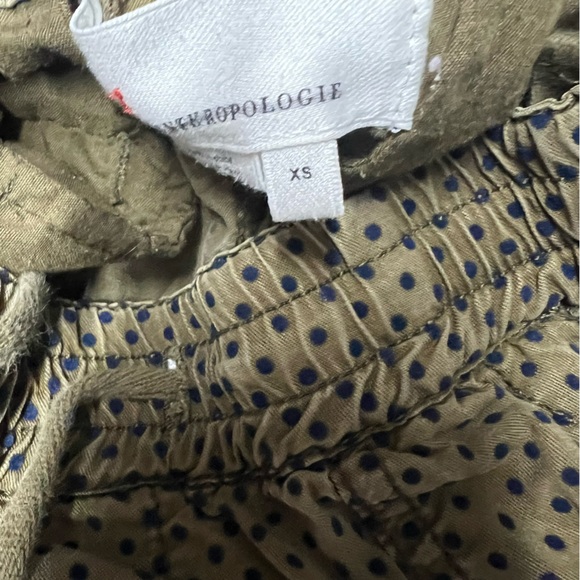 Anthropologie Jogger Pants Womens Extra Small XS Green Blue Dots Elastic Waist - Picture 7 of 9